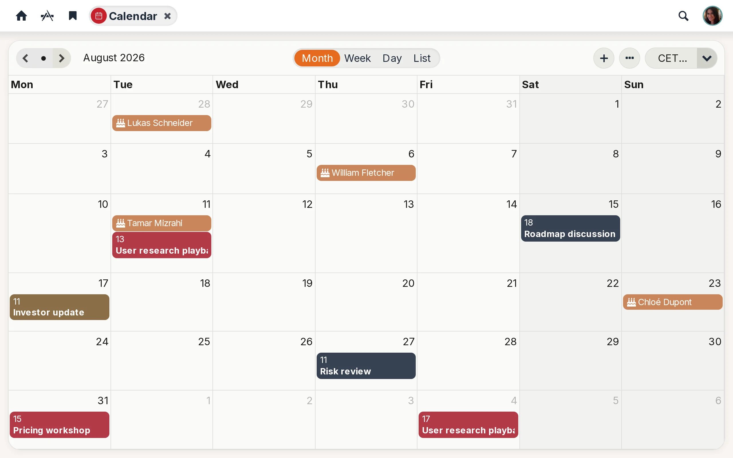Calendar