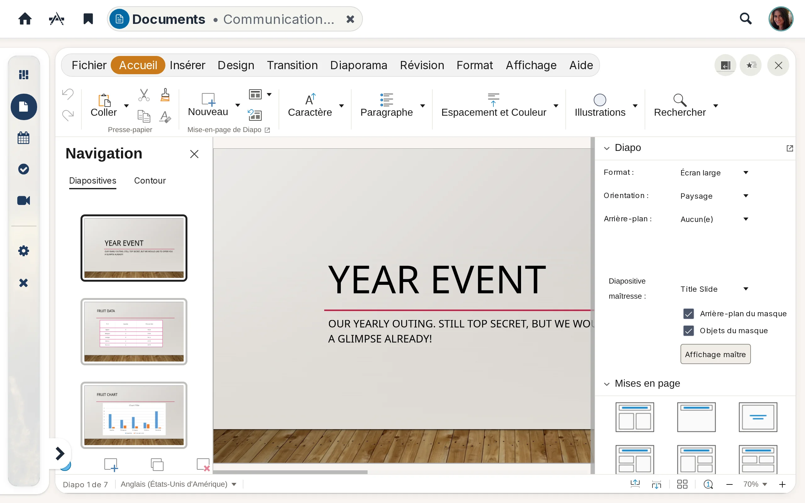 Édition d'un fichier PowerPoint dans un espace d'équipe