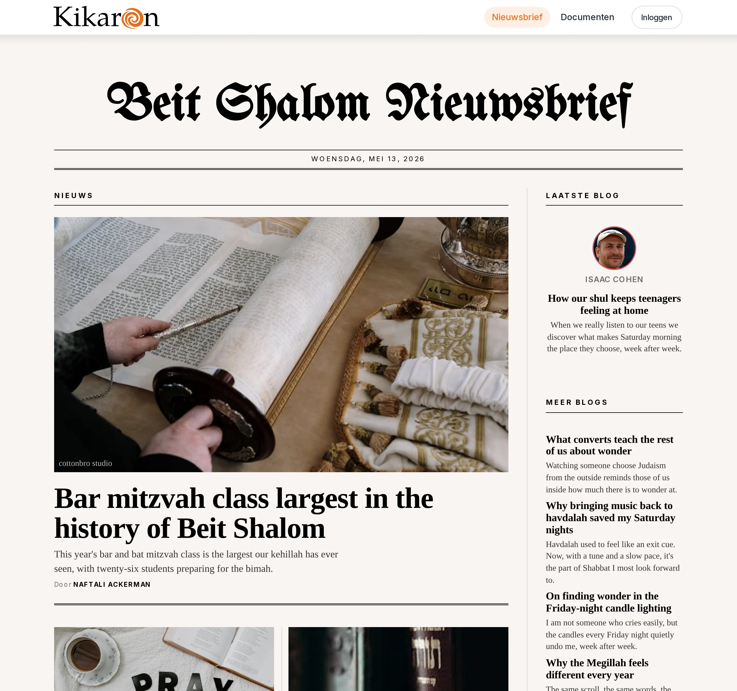 De gratis publieke Nieuwsbriefsite die bij elke hub hoort