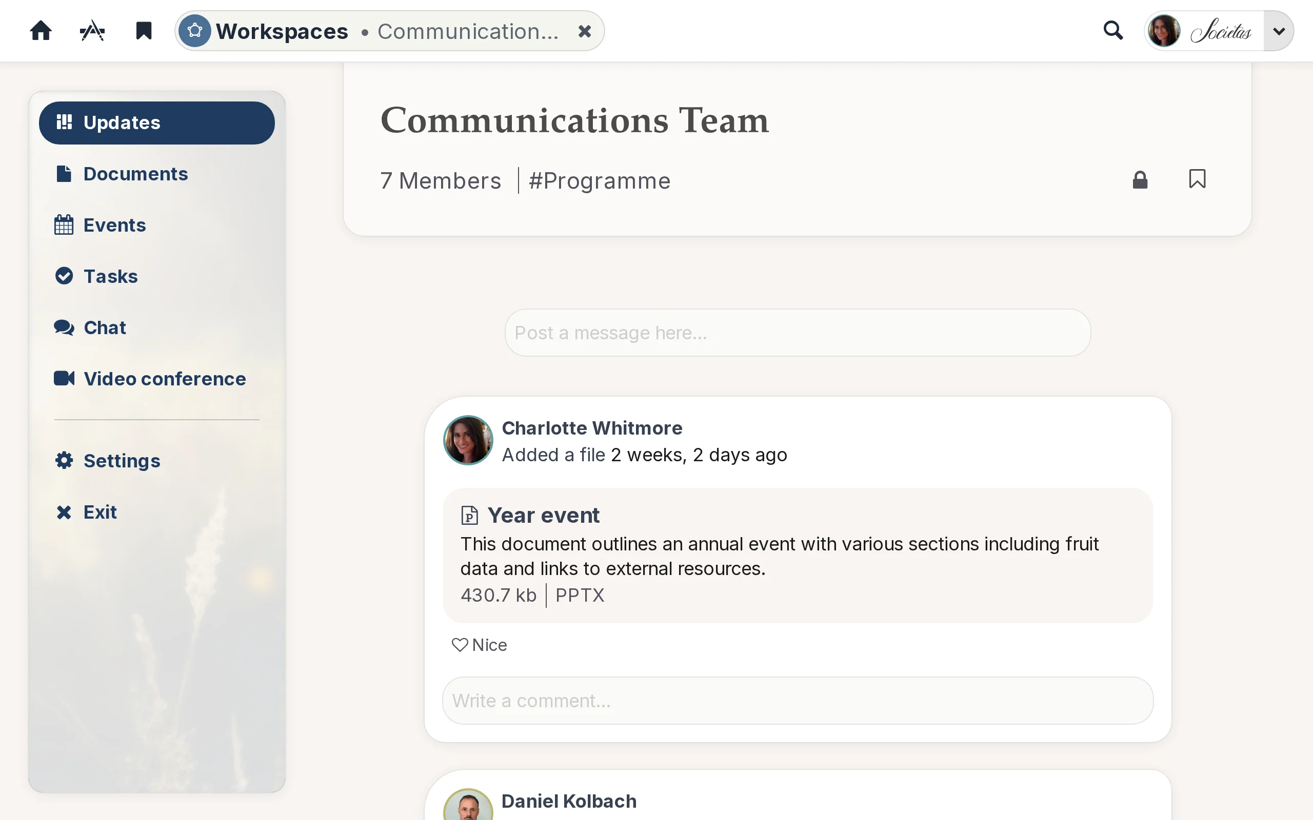 Team spaces