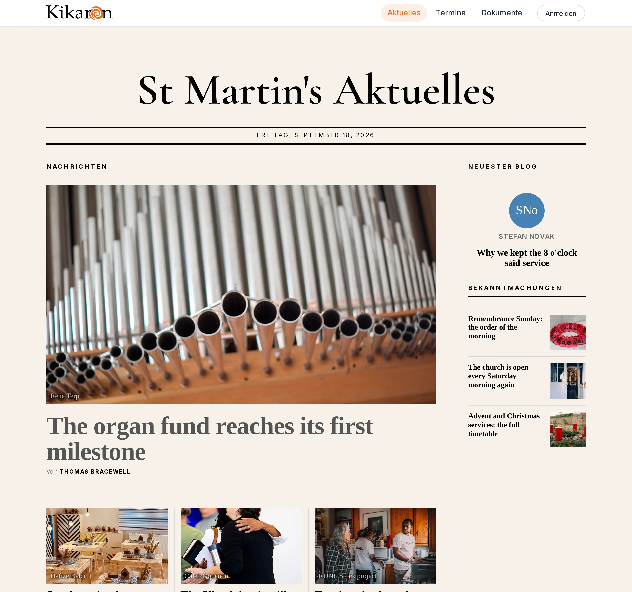 Die kostenlose öffentliche Newsletter-Seite, die zu jedem Hub gehört