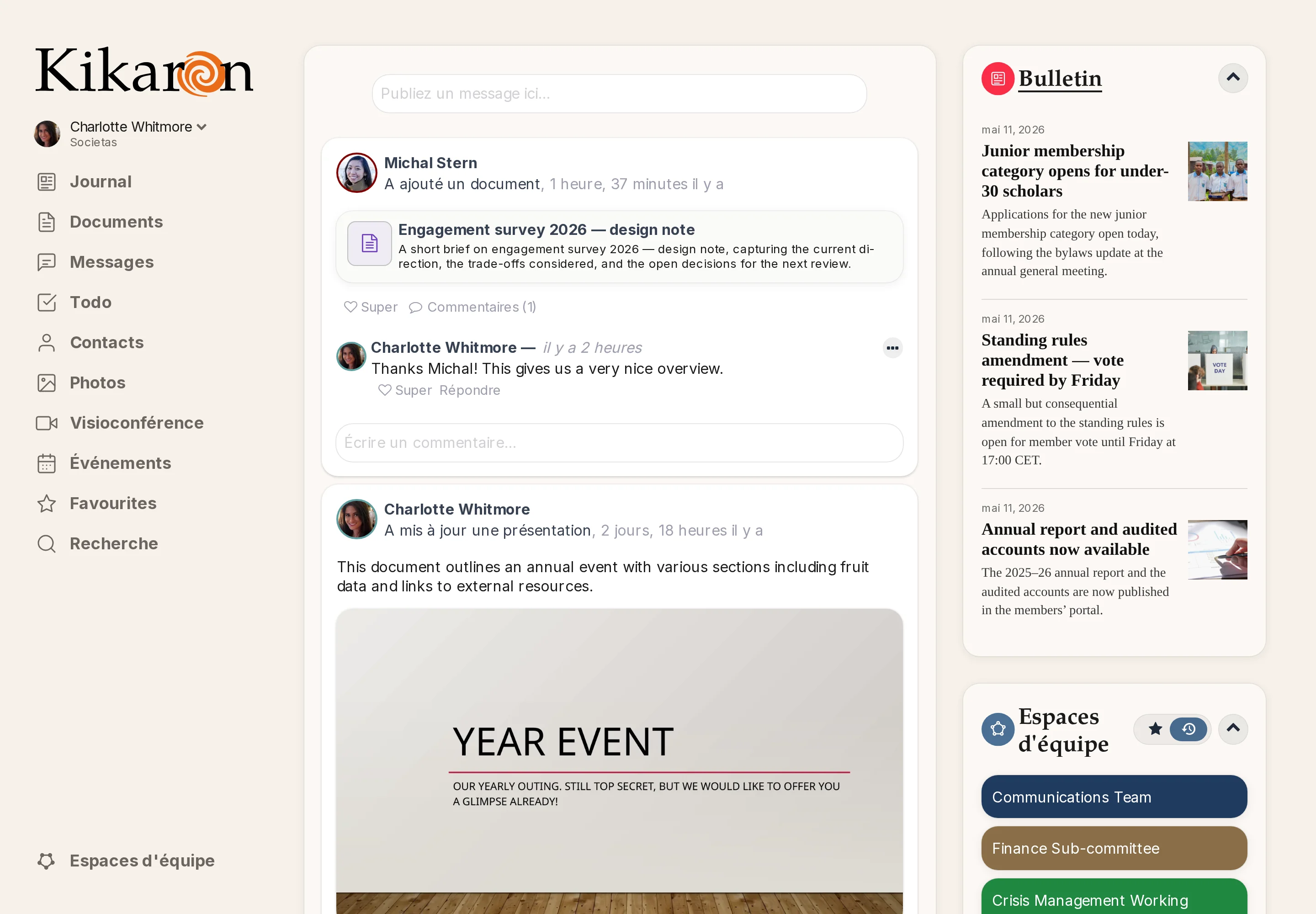 Tableau de bord Kikaron