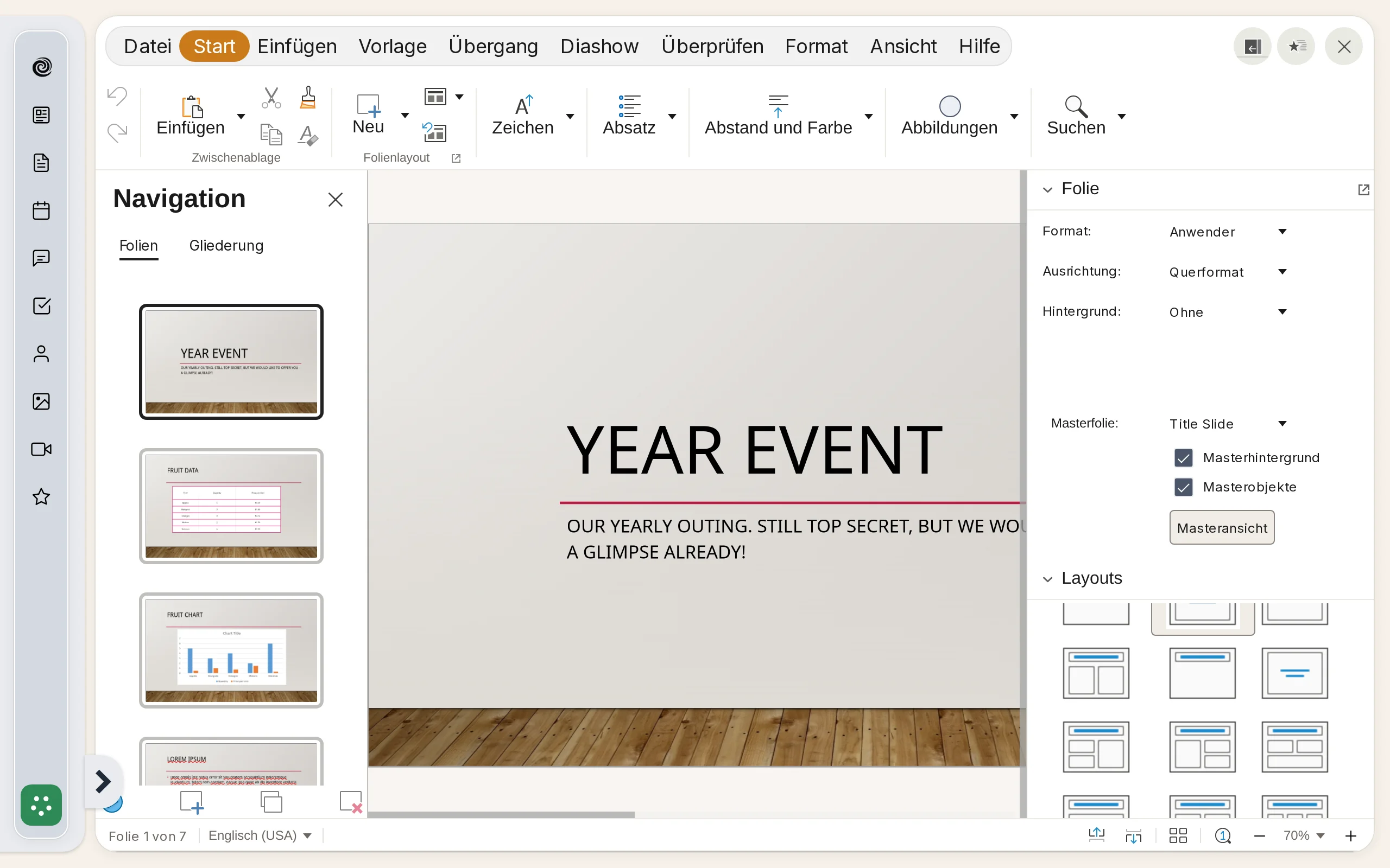 Eine PowerPoint-Datei in einem Teambereich bearbeiten