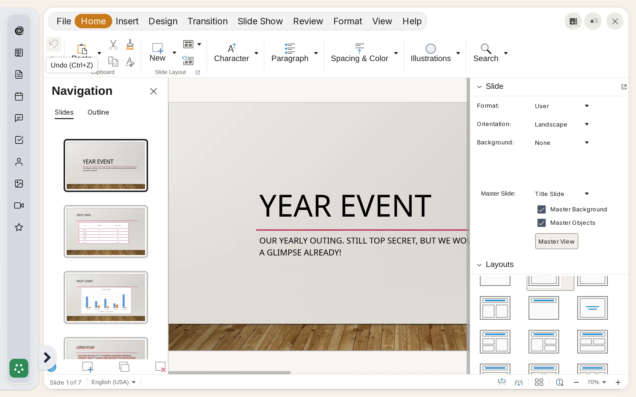 Editing a PowerPoint file inside a team space