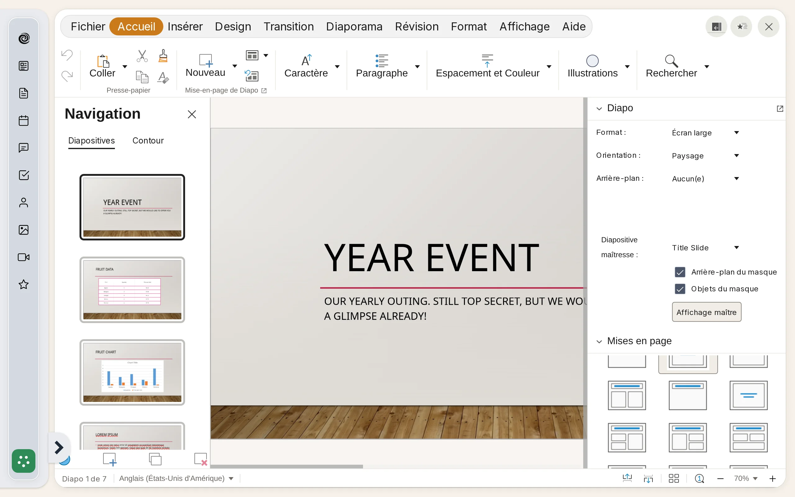 Édition d'un fichier PowerPoint dans un espace d'équipe