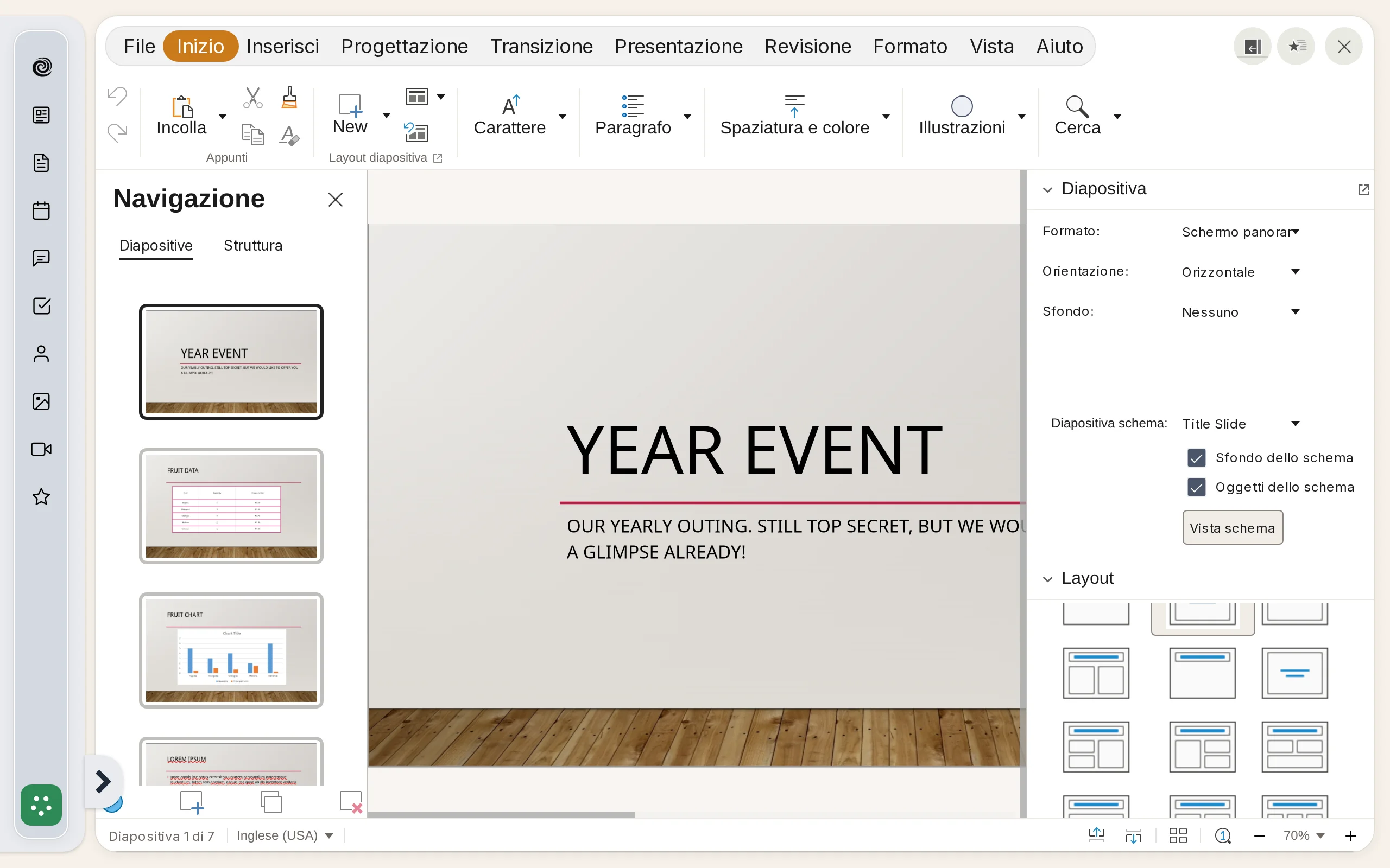 Modifica di un file PowerPoint in uno spazio del team