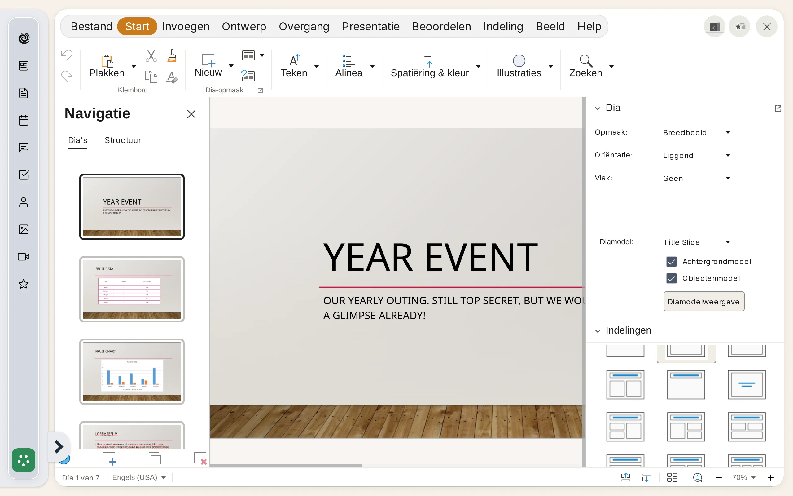 Een PowerPoint-bestand bewerken binnen een teamruimte
