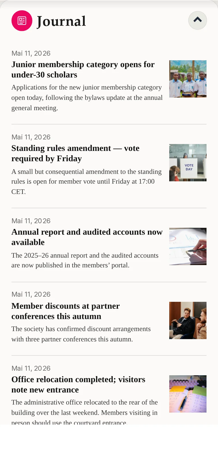 Das Newsletter-Portlet auf einem Kikaron-Dashboard